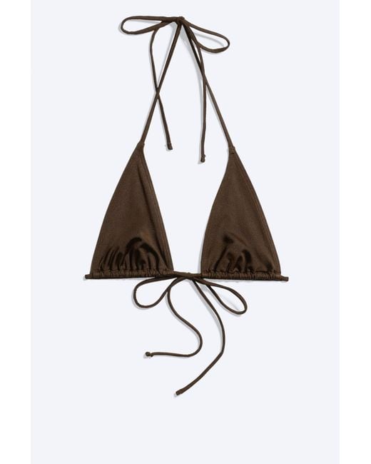 Weekday Brown Strappy Triangle Bikini Top