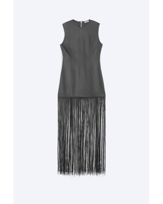Weekday Gray Fringe Mini Dress