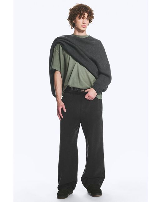 Weekday Black Loose Heavyweight Cotton Sweatpants for men