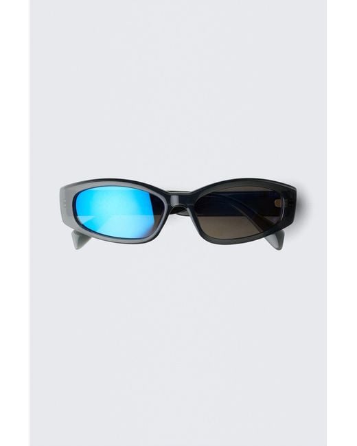 Weekday Blue Slide Curved Frame Sunglasses for men