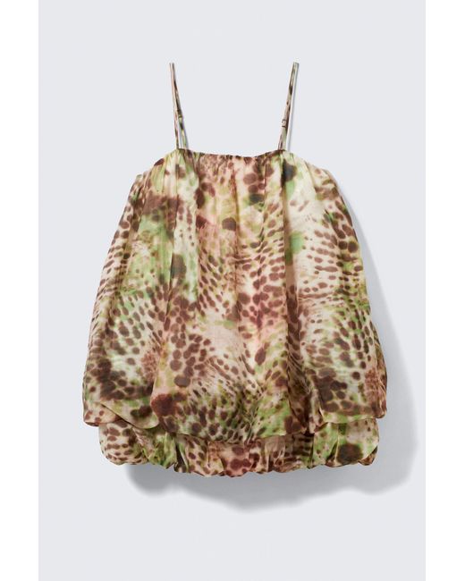 Monki Green Sleeveless Balloon Mini Dress