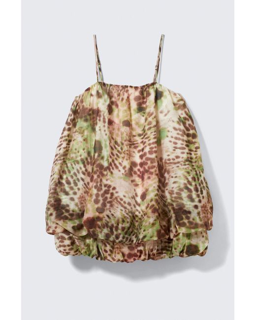 Monki Green Sleeveless Balloon Mini Dress
