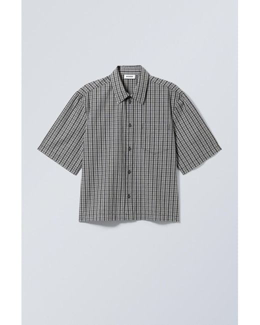 Weekday Gray Cropped Short Sleeve Shirt for men