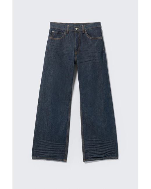 Cheap Monday Blue Looser Regular Waist Loose Straight Jeans for men
