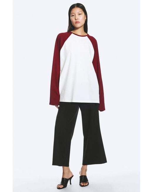 Weekday Red Loose Raglan Long-Sleeved Top