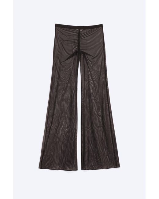 Monki Brown Flared Printed Mesh Trousers