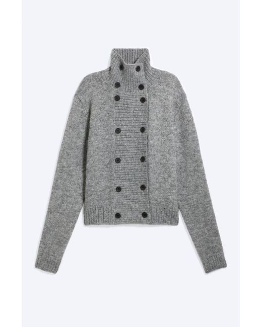 Weekday Gray Double-Breasted Buttoned Cardigan