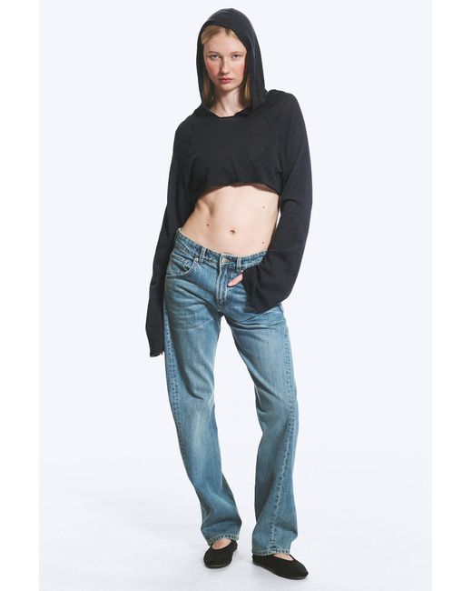 Weekday Blue Skewed Low Waist Relaxed Jeans