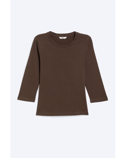 Monki Black Round Neck Three-Quarter Sleeve Top