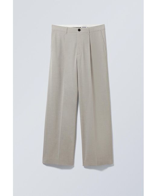 Weekday White Uno Loose Suit Trousers for men