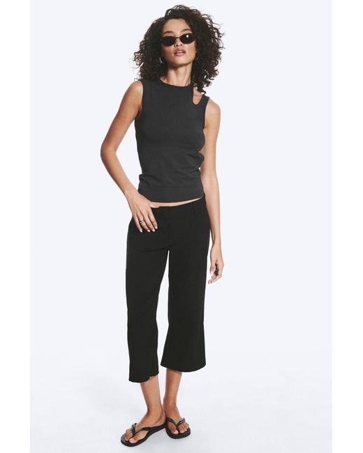Weekday Black Flared Capri Suiting Trousers