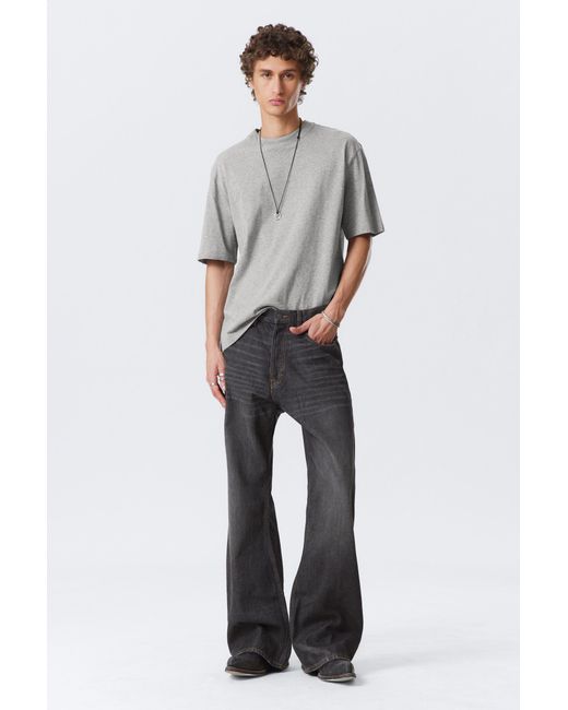 Weekday Black Time Loose Bootcut Leg Jeans for men