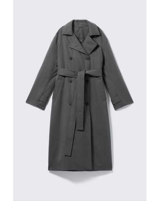 Weekday Black Gefütterter Oversize-Trenchcoat