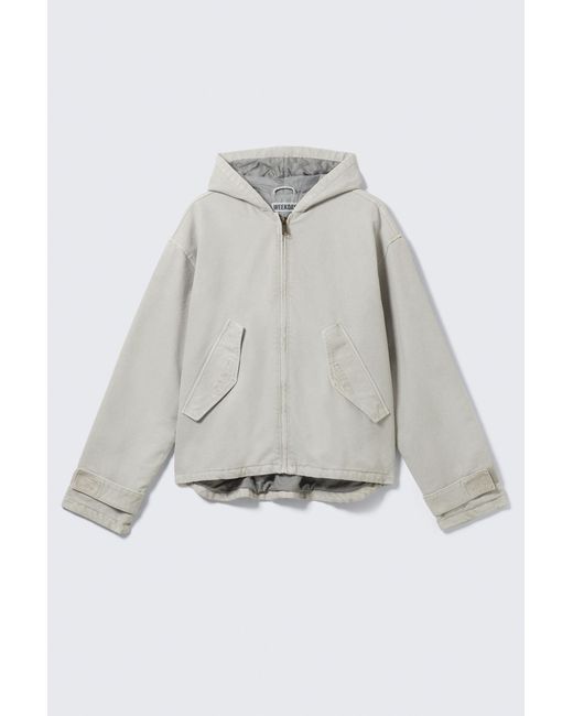 Weekday Black Loose Hooded Canvas Jacket for men