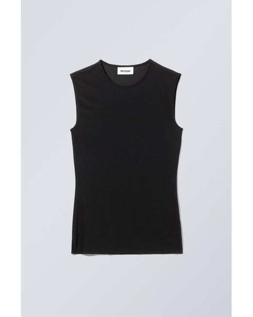 Weekday Black Transparent Tank Top