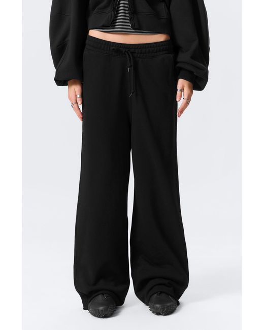 Weekday Black Astro Loose Terry Sweatpants for men