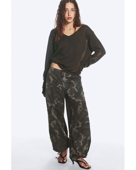 Weekday Multicolor Low Rise Baggy Ripstop Trousers