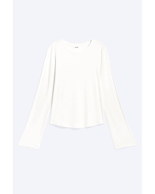 Monki White Long-Sleeved Viscose Top