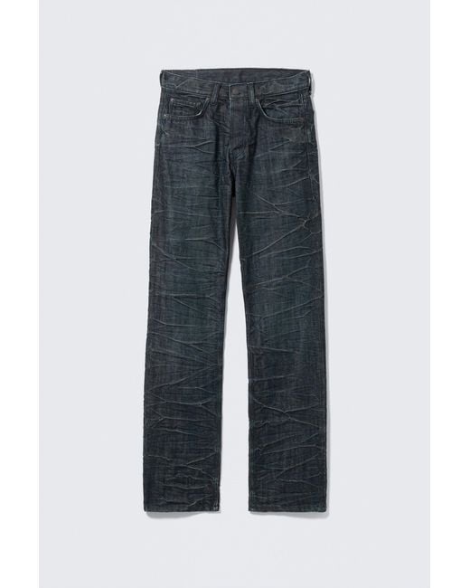 Weekday Black Orbit Mid Rise Regular Straight Leg Jeans for men