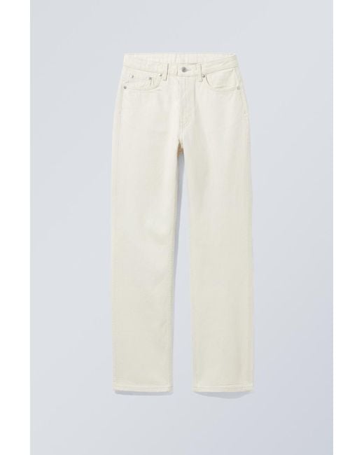 Weekday White Jeans Voyage mit hoher Taille und geradem Schnitt
