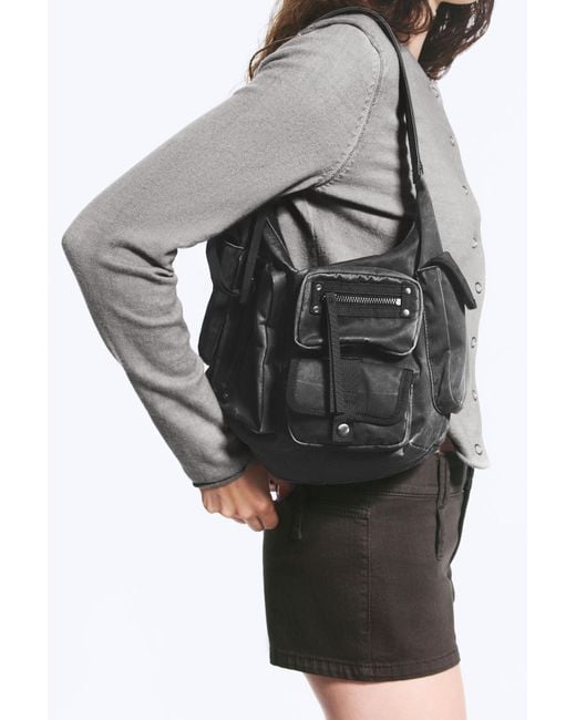 Weekday Gray Multi-Pocket Shoulder Bag