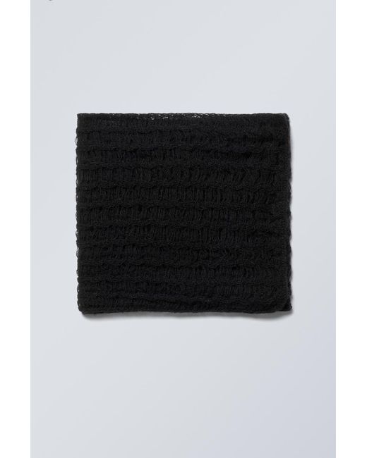 Weekday Schal in Netzoptik aus Wollmischung in Black für Herren