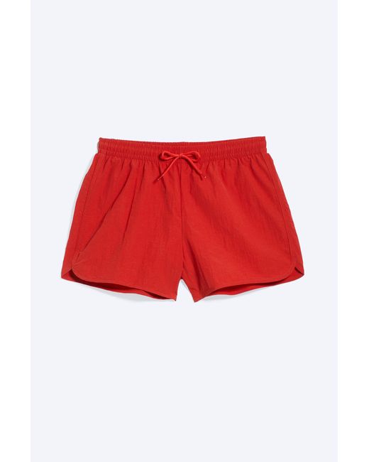 Weekday Red Tan Structure Swim Shorts for men