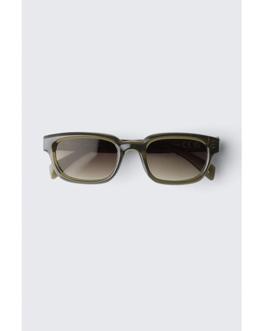 Weekday Green Bold Rectangular Frame Sunglasses
