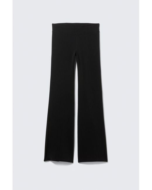 Weekday Black Low Rise Bootcut Jersey Trousers