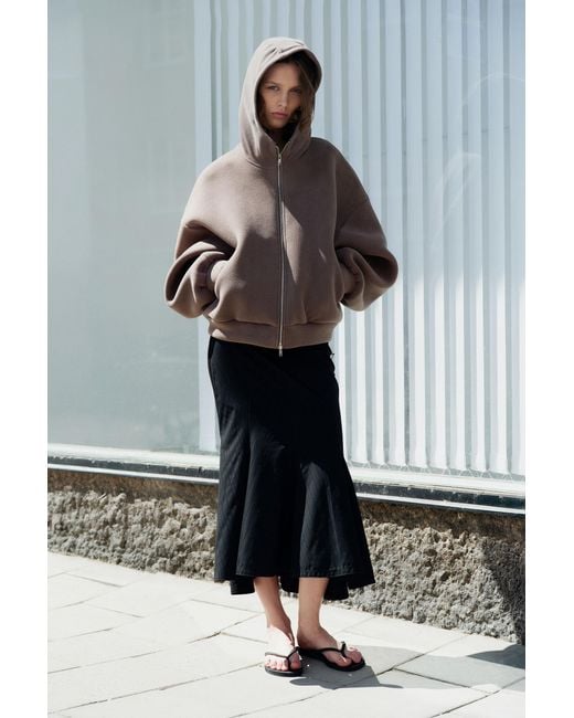 Weekday Gray Oversized Bonded Scuba Hoodie