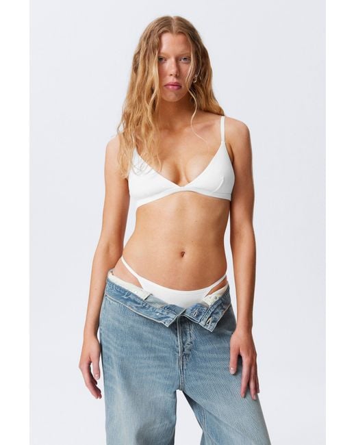 Weekday Blue Soft Triangle Cotton Bra