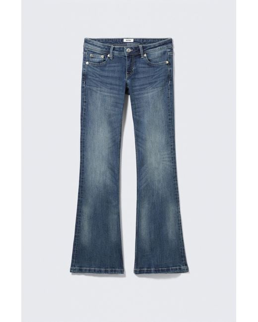 Monki Blue Low Rise Regular Bootcut Jeans