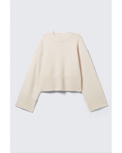 Monki White Knitted Oversized Sweater
