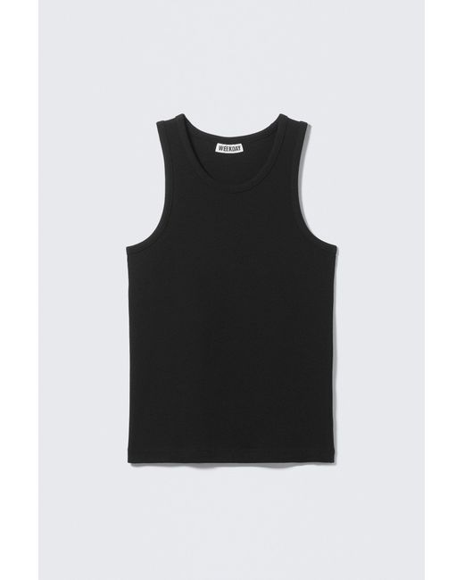 Weekday Black Classic Ribbed Tank Top for men