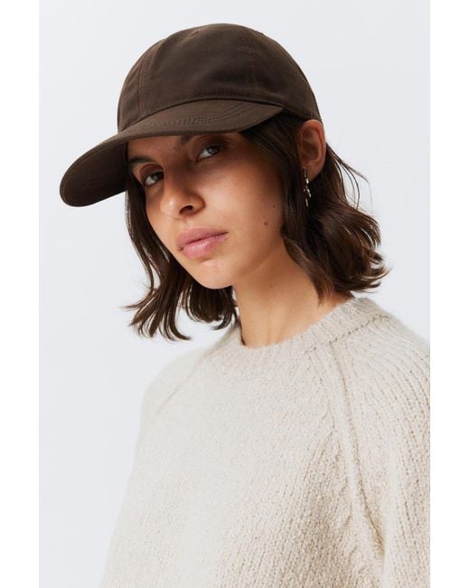 Weekday Brown Waxed Cotton Baseball Cap for men