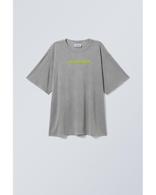 Weekday Gray Bedrucktes T-Shirt Gen