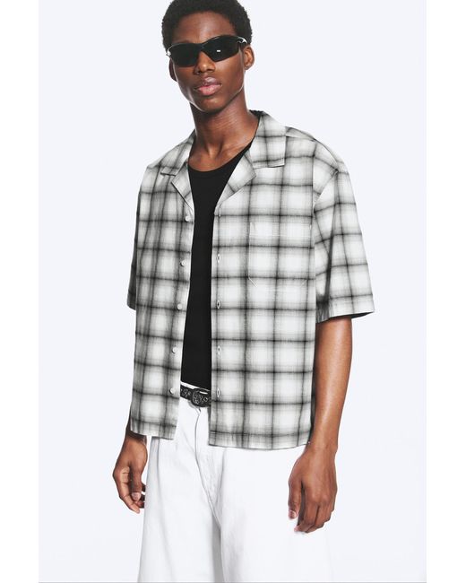 Weekday White Cotton Short-Sleeved Buttoned Shirt for men