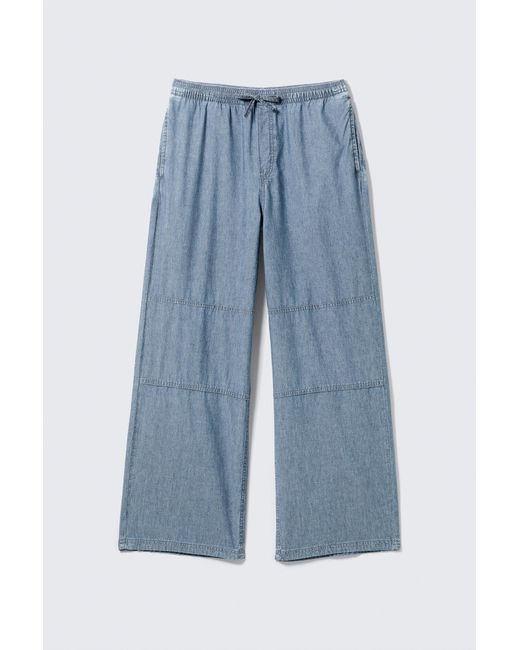 Weekday Blue Loose Chambray Denim Trousers
