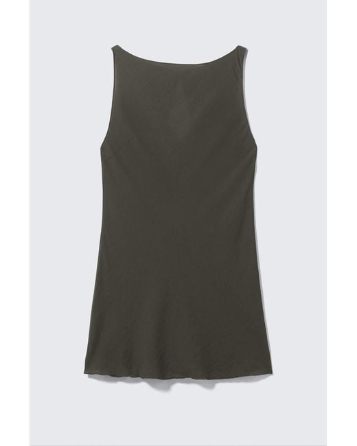 Weekday Gray Zartes Ärmelloses Minikleid Mit U-Boot-Ausschnitt