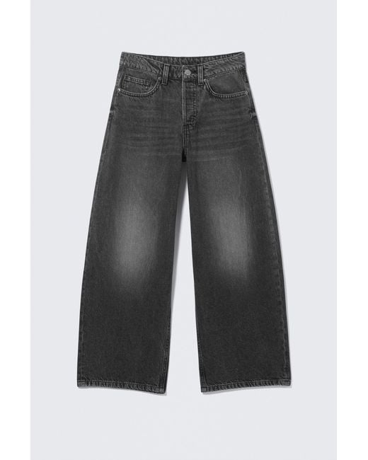 Monki Black Peggy Low Waist Baggy Jeans