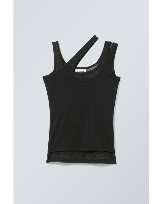 Weekday Black Double Layer Tank