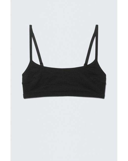 Weekday Black Scooped Soft Cotton Bra