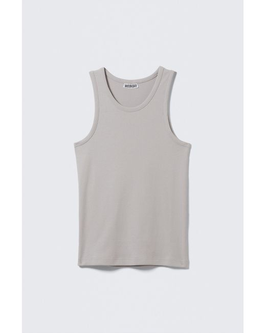 Weekday Gray Classic Ribbed Tank Top for men