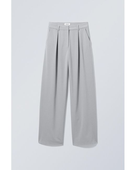 Weekday Gray Lilah Tailored Trousers