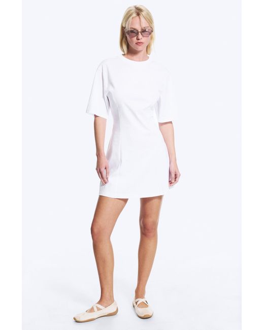 Monki White Mini Fit-And-Flare T-Shirt Dress