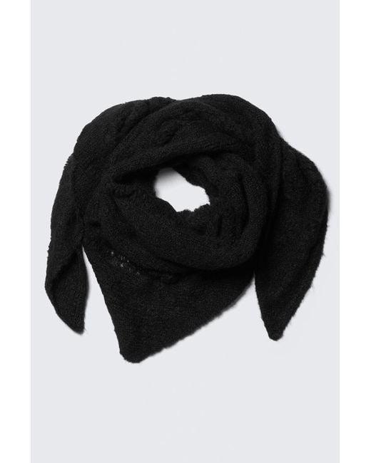 Weekday Black Distressed Triangle Scarf