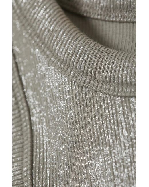 Weekday Gray Metallic Coated Tank Top