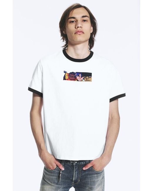 Weekday White Gorillaz Ringer Tee