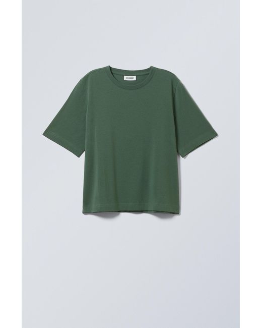 Weekday Green Perfect Boxy T-shirt
