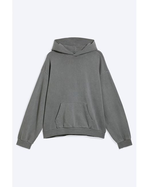Weekday Gray Loose Heavyweight Cotton Hoodie for men